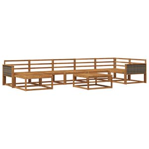 vidaXL Комплект дивани за открито 8 pcs Натурално