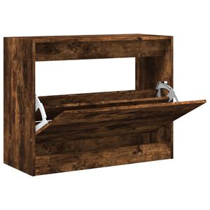 vidaXL Шкаф за обувки, опушен дъб, 80x34x63 см, инженерно дърво