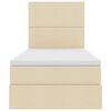 vidaXL Легло с място за съхранение и LED Кремав 90 x 190 cm Полиестер