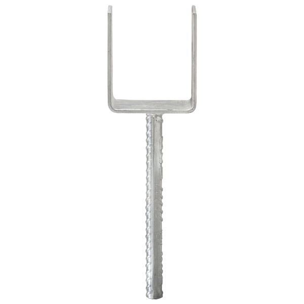 vidaXL Оградни подпори 6 бр сребристи 10x6x30 см поцинкована стомана