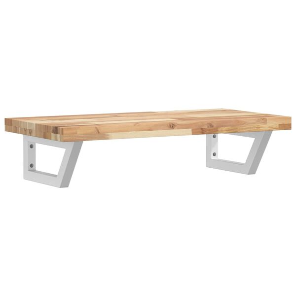 vidaXL Стенен рафт за мивка, стомана и масивно дърво акация