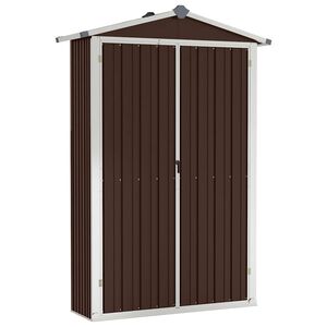 vidaXL Градинска барака, кафява, 116x45x175 см, поцинкована стомана