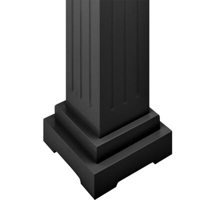 vidaXL Класическа стойка за цветя, квадратна, черна, 17x17x66 см, МДФ