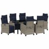 vidaXL Комплект за хранене в градината 7 pcs Сив полиратан