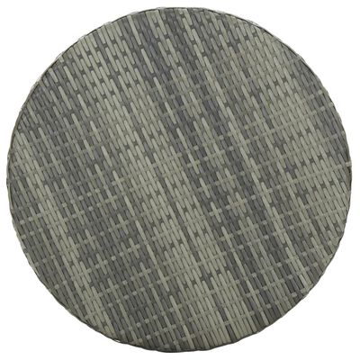 vidaXL Градинска маса, сива, 60,5x106 cм, полиратан