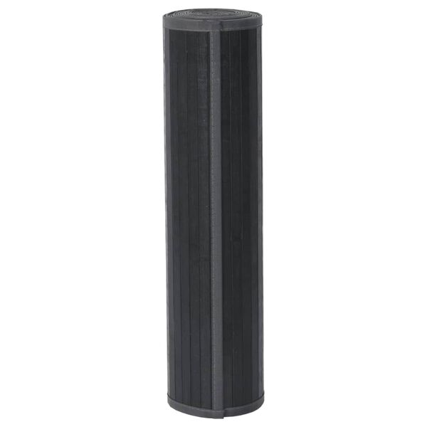 vidaXL Килим, правоъгълен, сив, 70x500 см, бамбук