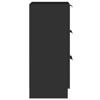 vidaXL Странични шкафове, 2 бр, черни, 30x30x70 см, инженерно дърво