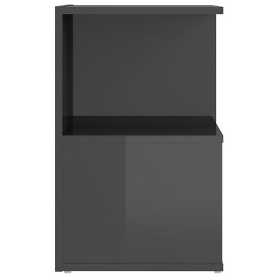vidaXL Нощни шкафчета, 2 бр, сив гланц, 35x35x55 см, ПДЧ