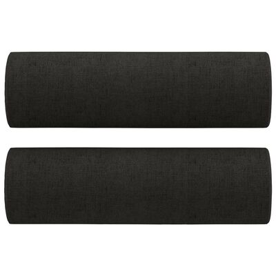 vidaXL Комплект дивани 2 части с възглавници черен текстил
