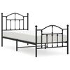 vidaXL Метална рамка за легло с горна и долна табла, черна, 80x200 см