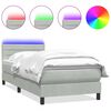 vidaXL Боксспринг легло с матрак и LED, светлосиво, 80x210 см, кадифе