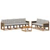 vidaXL Комплект дивани за открито 8 pcs Натурално и светлосиво