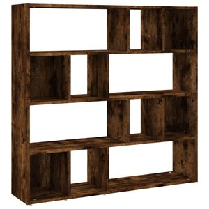 vidaXL Библиотека/разделител за стая, опушен дъб, 105x24x102 см