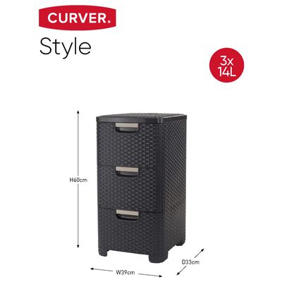 Curver Style Шкаф с чекмеджета 42 л, антрацит