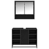 vidaXL Комплект мебели за баня с рафт 2 pcs Черния дъб Инженерно дърво