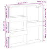vidaXL Стенен шкаф, сив сонома, 80x15x80 см, инженерно дърво