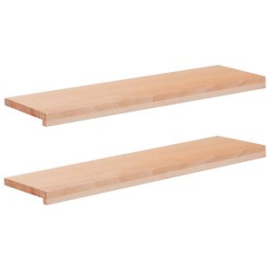 vidaXL Парапети за прозорци 2 бр. Натурално 100 x 25 x 2 cm