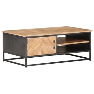 vidaXL Маса за кафе, 90x50x35 см, акациево дърво масив