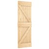 vidaXL Плъзгаща врата с монтажни части, 70x210 см, борово дърво масив