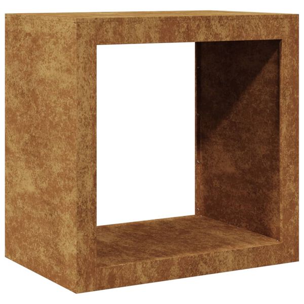 vidaXL Стойка за дърва за огрев 60x40x60 cm Патинираща стомана