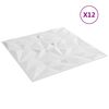 vidaXL Стенни панели 12 pcs Бял 50 x 50 cm XPS Пяна