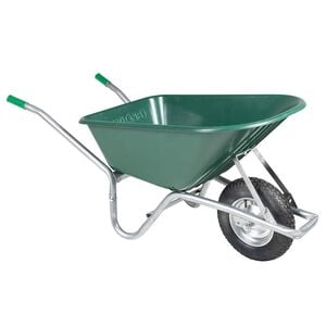 vidaXL Количка за колички, зелена, 90 л, 150 кг, поцинкована стомана и пластмаса