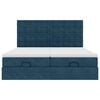 vidaXL Османска легло с матраци и LED, тъмносиньо, 200x200 см, кадифе