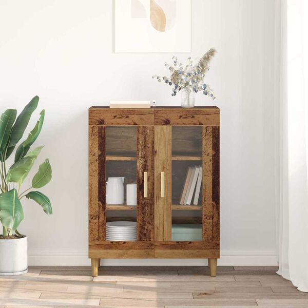 vidaXL Служебен шкаф Старо дърво 69,5 x 34 x 90 см Инженерно дърво