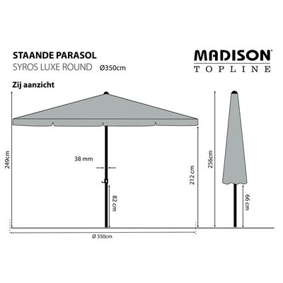 Madison Градински чадър Syros Luxe, 350 см, кръгъл, екрю
