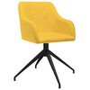 vidaXL Въртящи се трапезни столове, 2 бр, жълти, текстил