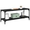 vidaXL ТВ шкаф Черния дъб 100x33x41см Инженерна дървесина и желязо