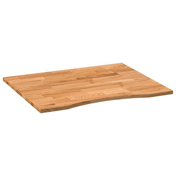 vidaXL Плот за бюро, светлокафяв, 100x80x2,5см, дъб масив, правоъгълна