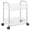 vidaXL Количка за съхранение на 2 нива Прозрачна 37x28x43,5 cm Акрил
