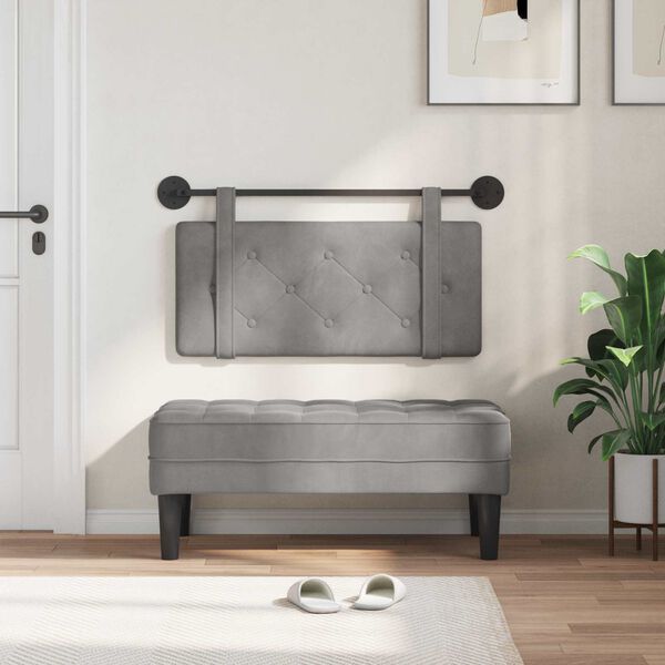 vidaXL Висяща табла Светлосиво 100 x 55 x 5 см Кадифе