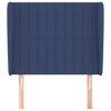 vidaXL Горна табла за легло с уши, синя, 103x23x118/128 см, плат