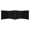 vidaXL Параван за стая, 4 панела, черен, 698x180 cм, плат