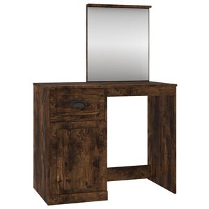 vidaXL Тоалетка с огледало, Опушен дъб, 90x50x132,5см, инженерно дърво
