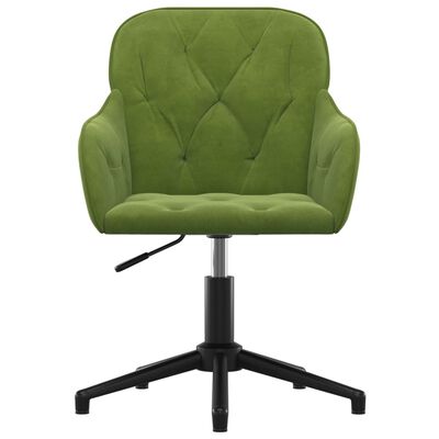 vidaXL Въртящ се офис стол, светлозелен, кадифе