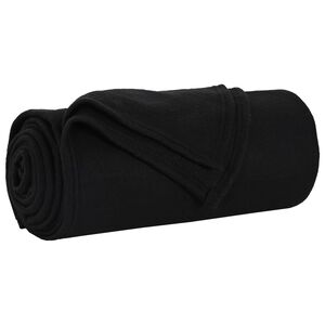 vidaXL Одеяло Черно 170 х 130 см 0.33 kg Мека вълна