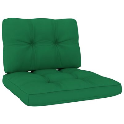 vidaXL Градински стол със зелени възглавници импрегниран бор
