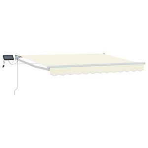 vidaXL Ръчен изтеглящ сенник с LED светлини 2,5 x 2 m