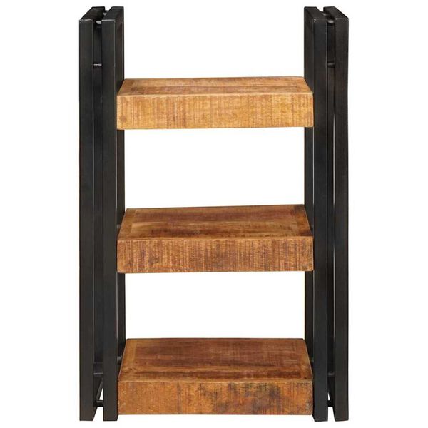 vidaXL Нощно шкафче Кафяв и черен Солидно мангово дърво