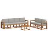 vidaXL Комплект дивани за открито 8 pcs Естествено и светло сиво