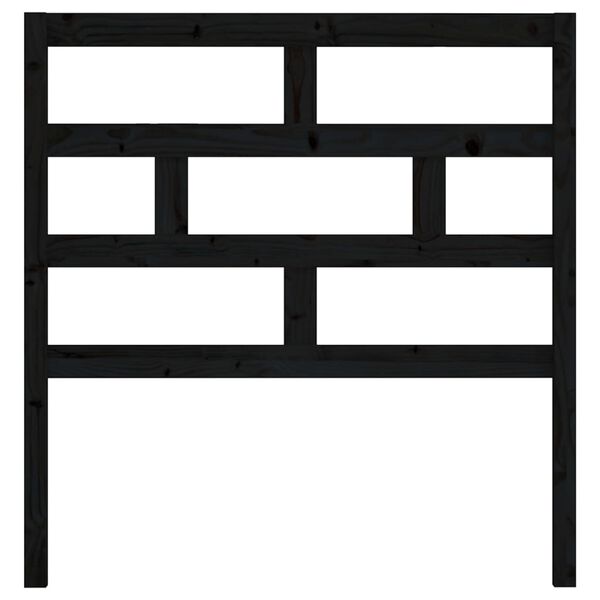 vidaXL Горна табла за легло, черна, 96x4x100 см, бор масив