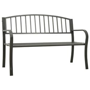 vidaXL Градинска пейка, сива, 120 см, стомана
