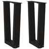 vidaXL Крака за масичка за кафе, V-образни, 2 бр., черни, 38 x (42-43,3) см, стомана