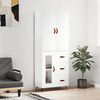 vidaXL Висок шкаф, бял, 69,5x34x180 см, инженерно дърво