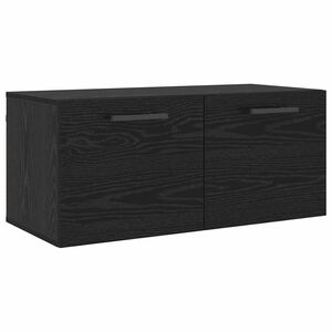 vidaXL Стенен шкаф 80 x 36.5 x 35 cm Инженерна дървесина Черен дъб