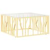 vidaXL Маса за кафе златиста 80x80x40 cм неръждаема стомана и стъкло