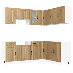 vidaXL Комплект кухненски шкафове от 11 части Lucca, инженерно дърво
